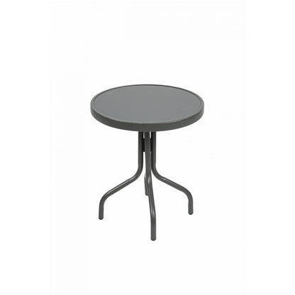 Conjunto De Muebles De Jardín De Acero Y Resina Gris Antracita De 2 Plazas Con 2 Sillones + 1 Mesa - Muebles De Jardín_2