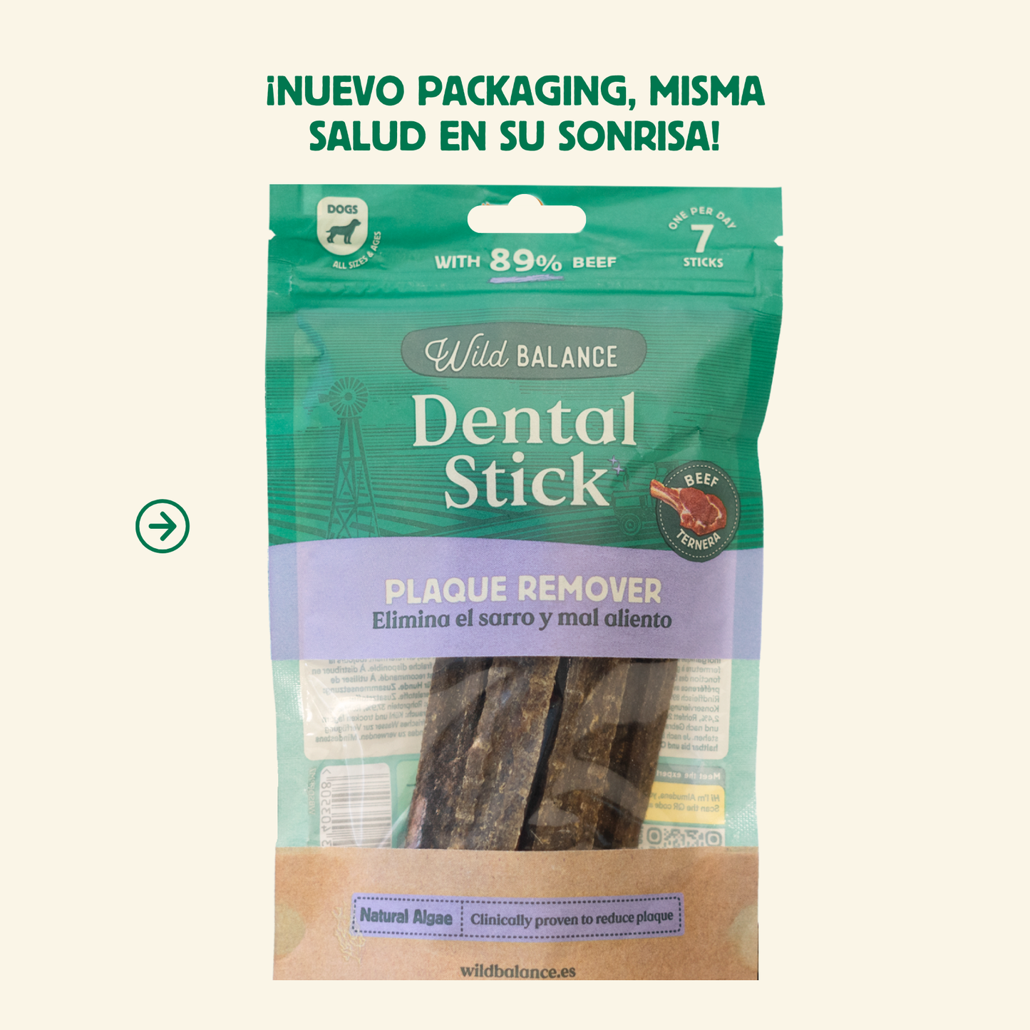 Bastão dentário sem placa Wild Balance 7 unidades