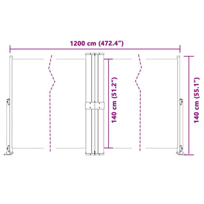 Vidaxl Toldo Lateral Retráctil Rojo 140x1200 Cm_2