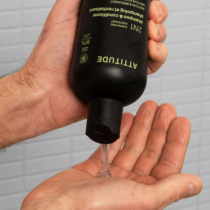 Champô e Condicionador Super Leaves 2 em 1 Fortificante Bergamota e Matcha 415 ml