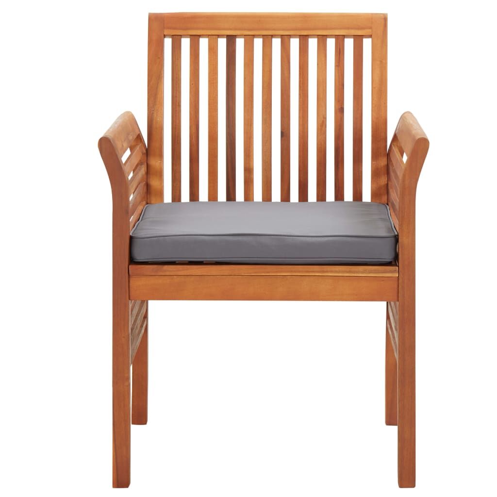 Vidaxl Silla De Comedor Para Jardín Con Cojín Madera Maciza De Acacia_1