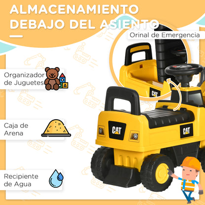 Homcom Tractor Correpasillos Con Licencia Caterpillar 78x29,5x54 Cm Amarillo_5