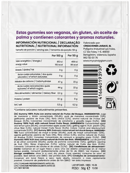 Gummies 100% Fruta Pack De 5 Frutos Del Bosque – Snack Saludable Vegano Sin Azúcares Añadidos_3