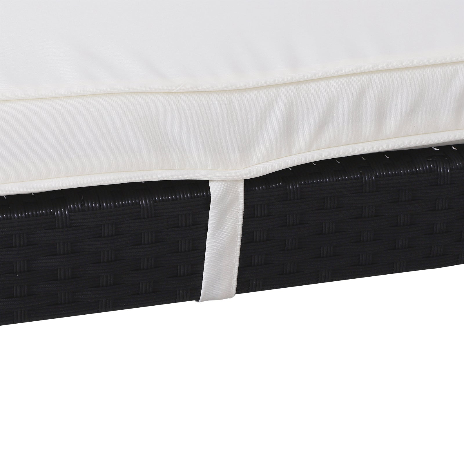 Outsunny Set De 2 Tumbonas De Ratán Chaise Longue Con Cojín Para Exterior Jardín_3