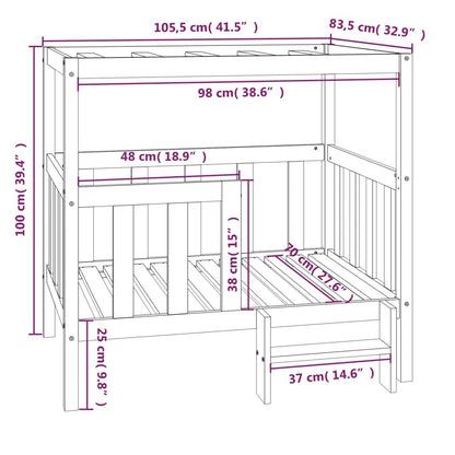 Vidaxl Cama Para Perros Madera Maciza De Pino 105,5x83,5x100 Cm_2