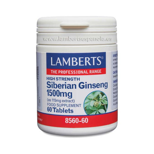 Ginseng Siberiano 1.500 mg Lamberts, 60 comprimidos