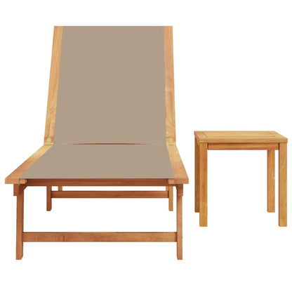 Tumbona Con Mesa Madera Maciza De Acacia Y Textileno Taupe / Vetonek_3