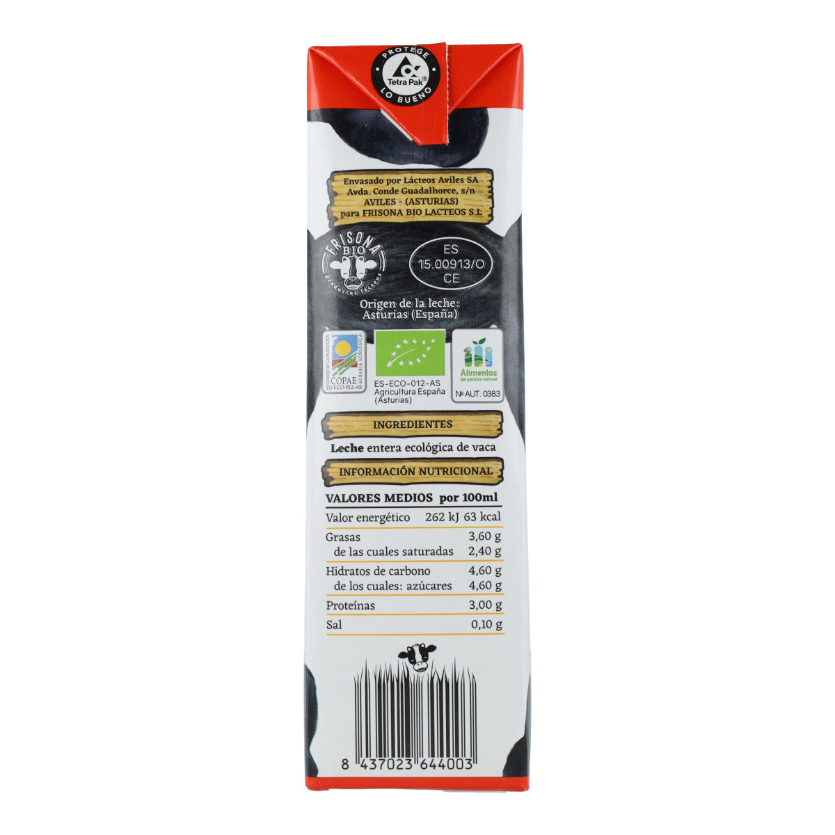 Leche Entera Frisona Bio 1L