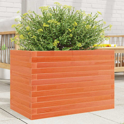 Jardinera De Madera Maciza De Pino Marrón Cera 70x40x46 Cm_1
