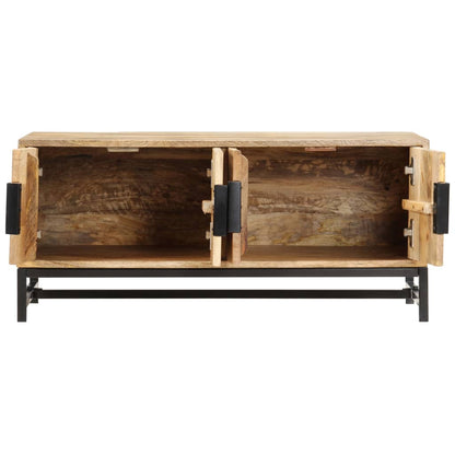 Mesa De Centro De Madera Maciza De Acacia 90x55x40 Cm_2