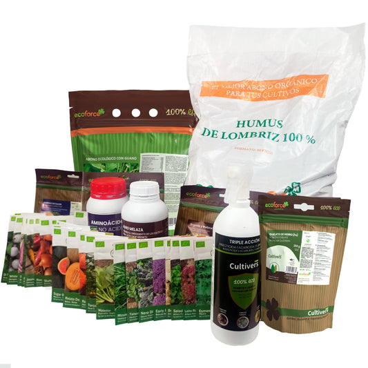 Inicia Tu Huerto De 1 A 3 M2. Pack 11 Semillas Y Abonos Eco