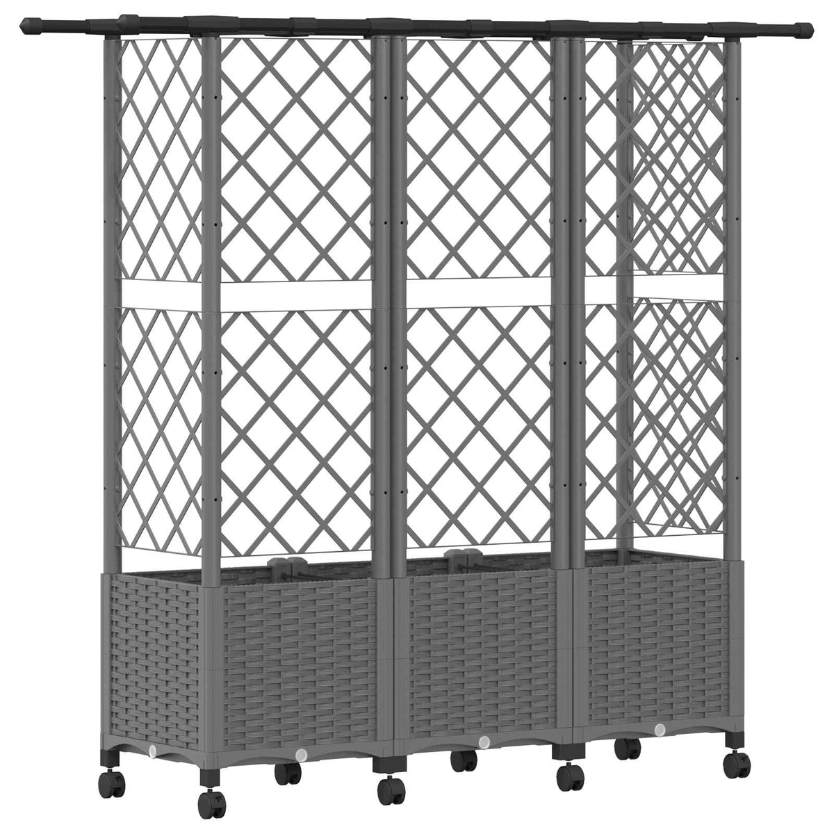 Cama Elevada Con Trellis Y Techo Gris Claro 163,5 X 40 X 142 Cm_4