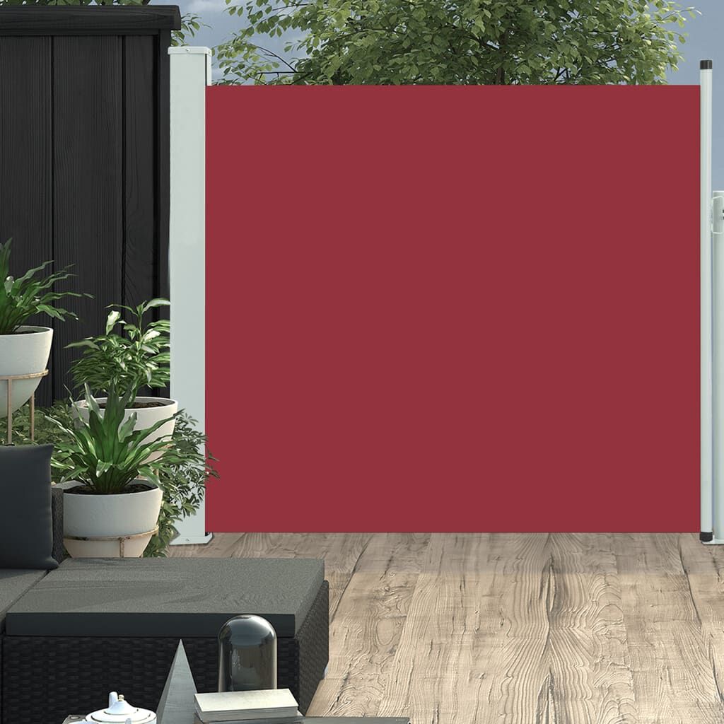 Vidaxl Toldo Lateral Retráctil De Jardín Rojo 170x300 Cm_1