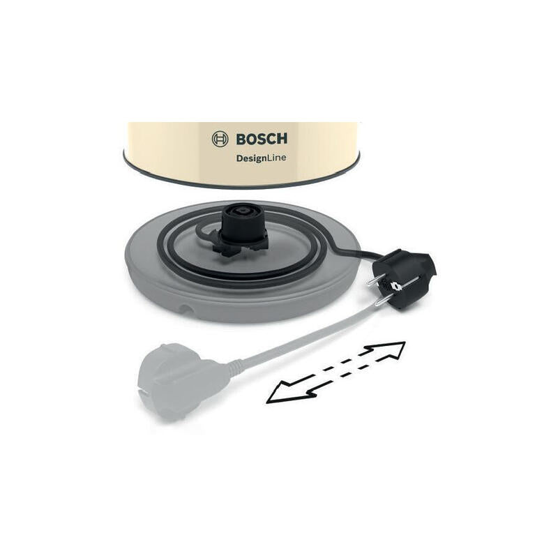 Hervidor De Agua Bosch Twk 4p437 1.7 L 2400 W Beige, Black_2
