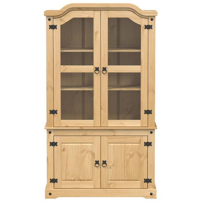 Armario Con Vitrina Corona Madera Maciza Pino 103,5x42x180 Cm / Vetonek_4