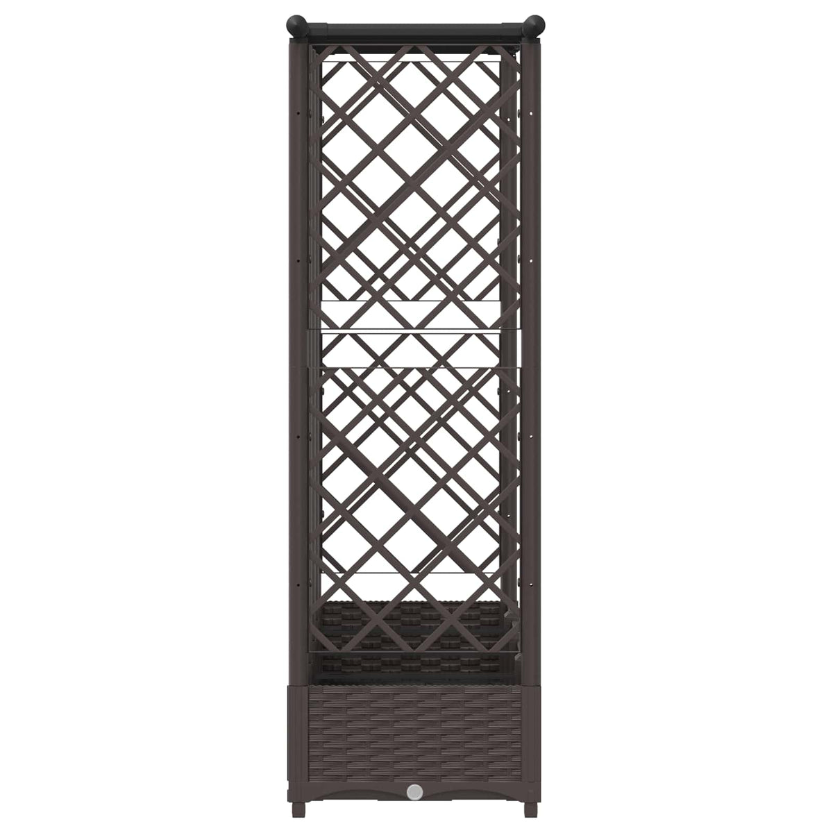 Cama Elevada Con Trellis Y Techo Marrón 202,5 X 40 X 121 Cm Pp_3