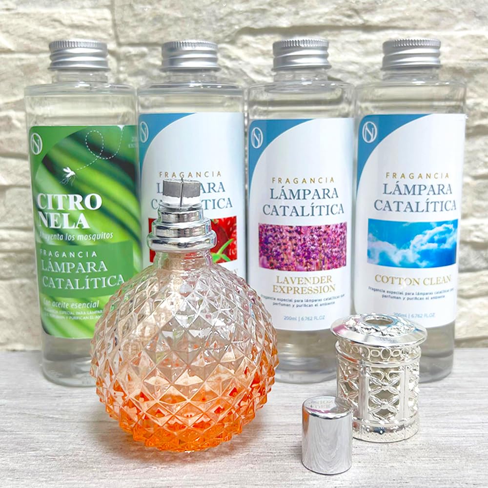 Lámpara Catalítica Orange Diamonds + Aroma Caribbean Passion 500 Ml - Elimina Malos Olores, Impurezas Y Perfuma_5