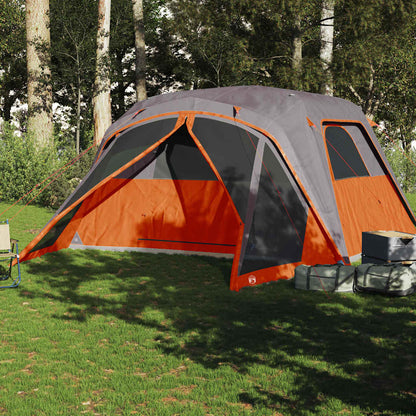 Tienda Familiar Con Porche 4 Personas Impermeable Gris Naranja_2