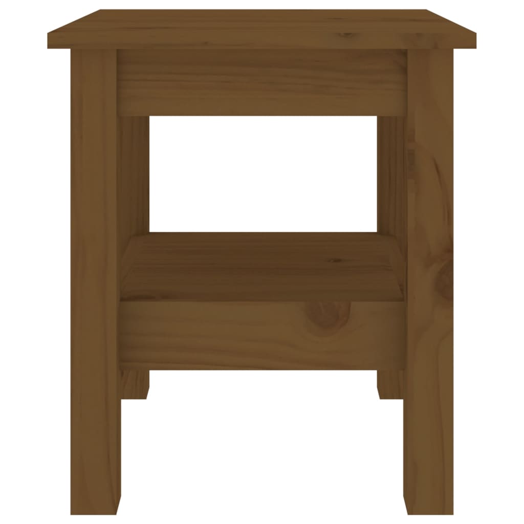 Mesa De Centro Madera Maciza De Pino Marrón Miel 35x35x40 Cm_1