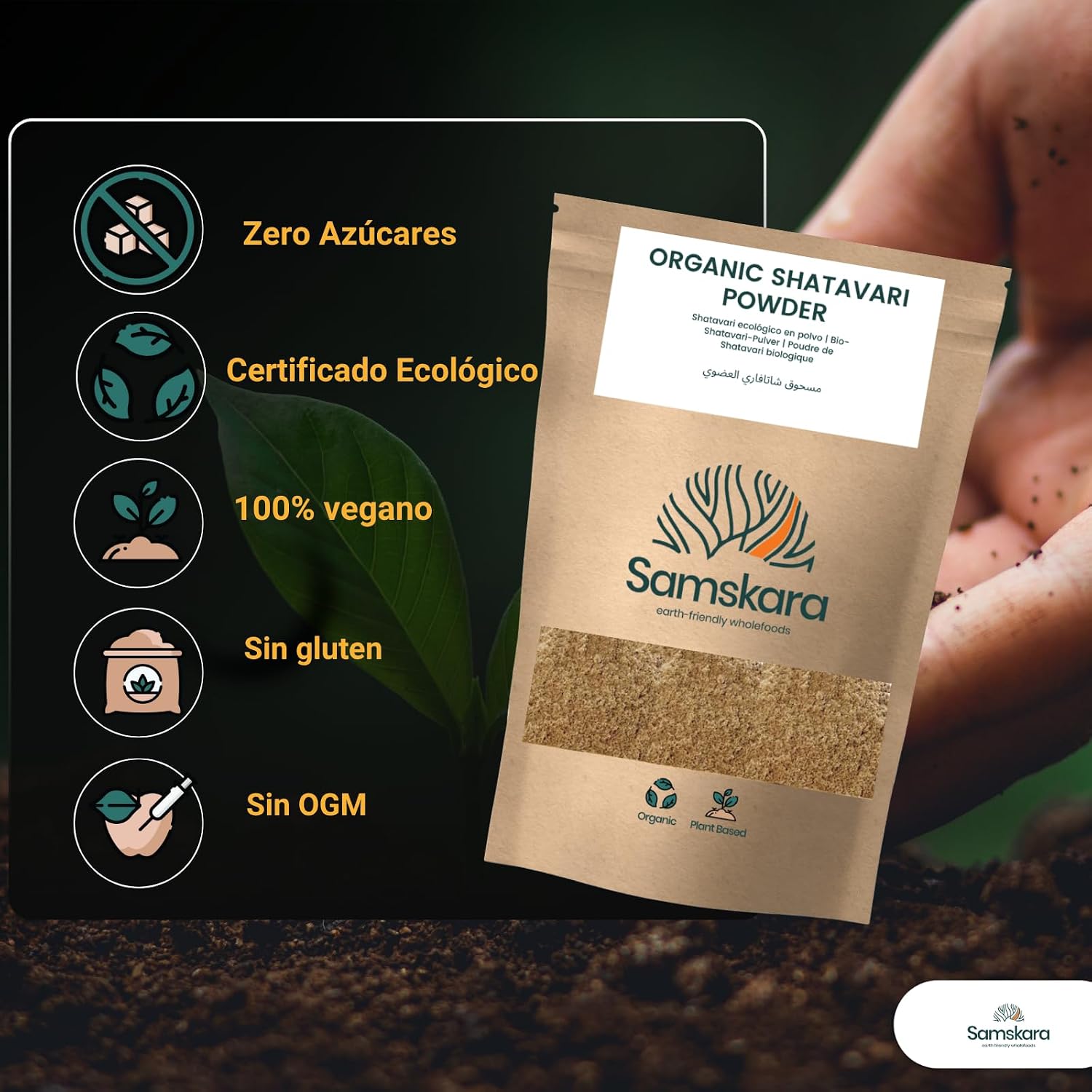 Shatavari En Polvo Bio - 150g | Superalimento Ecológico Vegano Para Batidos, Smoothies Y Zumos, Sin Azúcares Añadidos_5