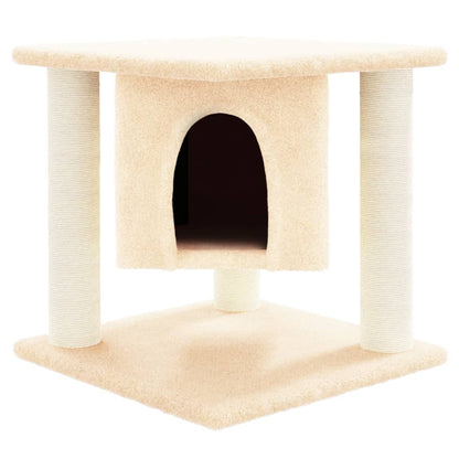 Rascador Para Gatos Con Postes De Sisal Crema 37 Cm_2