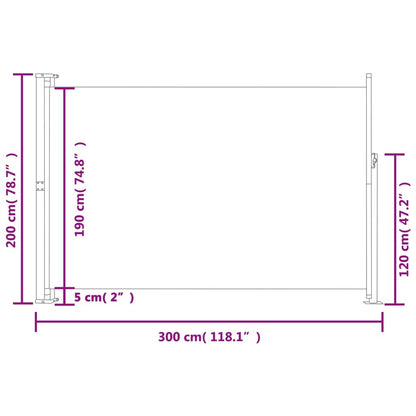 Vidaxl Toldo Lateral Retráctil Para Patio Azul 200x300 Cm_2
