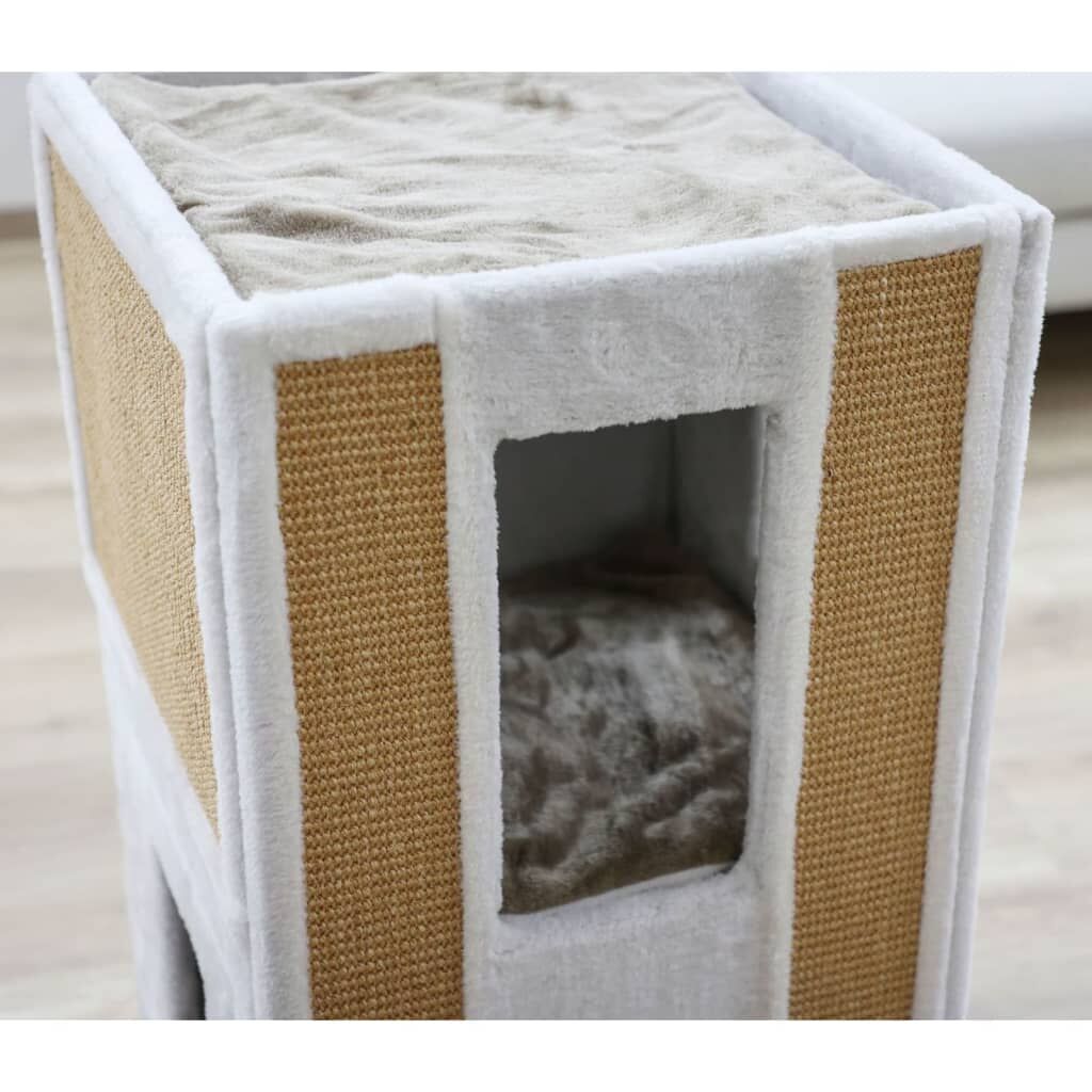 Kerbl Rascador Gatos Forma De Cubo Galina Blanco Y Marrón 40x40x78cm_4