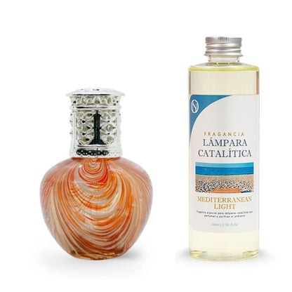 Lámpara Catalítica Orange Waves + Fragancia Mediterranean Light 200 Ml - Elimina Malos Olores, Impurezas Y Perfuma_0
