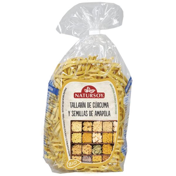 Noodles biológicos de curcuma e semente de papoila Natursoy, 250 g