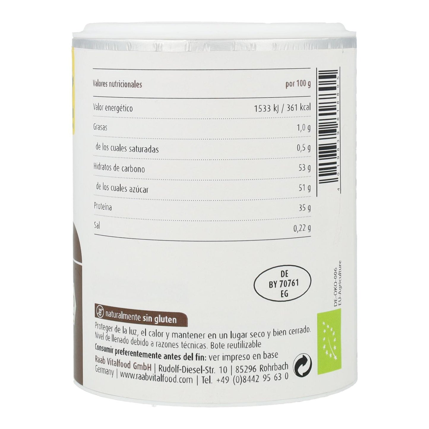 Leite em pó biológico Raab 125g