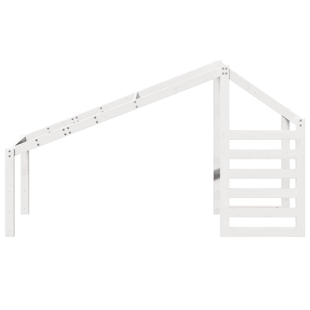 Techo De Cama Infantil Madera Maciza Pino Blanco 198x97x113 Cm_3