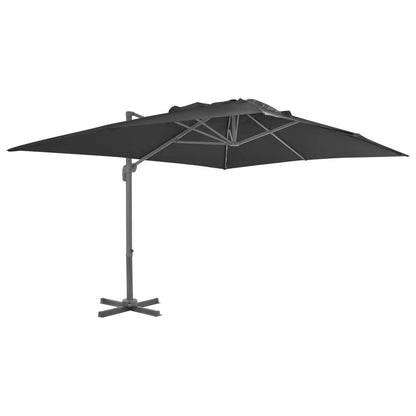 Vidaxl Sombrilla De Jardín Voladiza Con Poste De Aluminio 4x3 M Negra_0