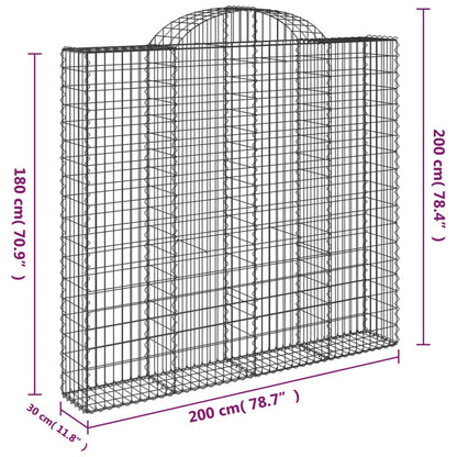 Cestas De Gaviones 2 Uds Forma De Arco Hierro 200x30x180/200 Cm_5