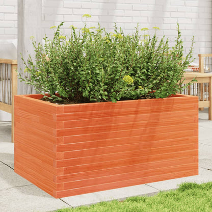 Jardinera Madera Maciza De Pino Marrón Cera 90x60x45,5 Cm_2