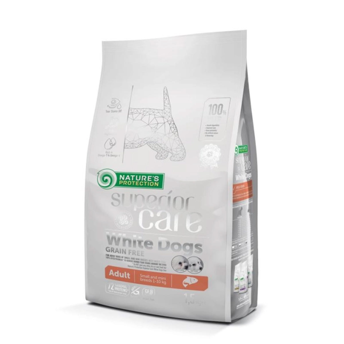 Nature's Protection White Dog Pienso grain free Salmón adulto razas pequeñas 10 Kg