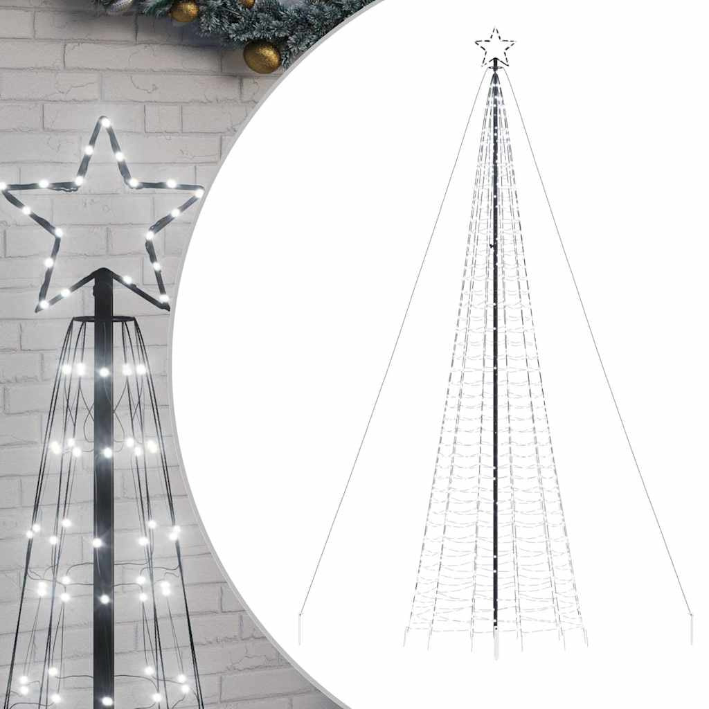 Vidaxl Árbol De Navidad Led Con Estacas 1534 Leds Blanco Frío 500 Cm_0