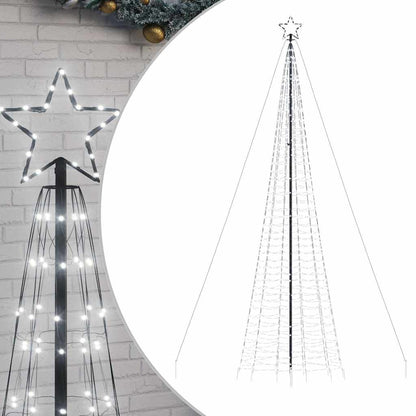 Vidaxl Árbol De Navidad Led Con Estacas 1534 Leds Blanco Frío 500 Cm_0