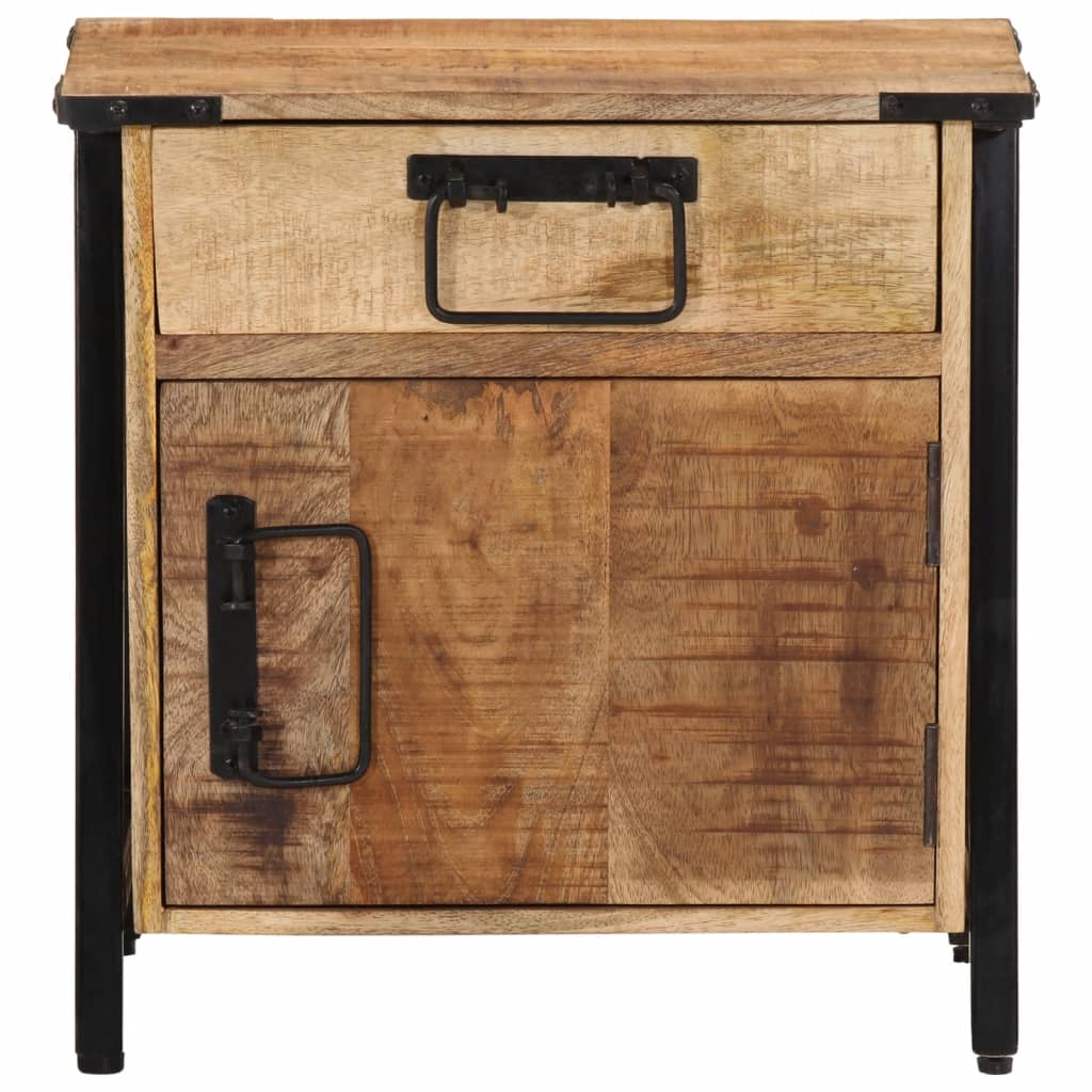 Mesita De Noche Madera Maciza De Mango 40x30x42 Cm_1