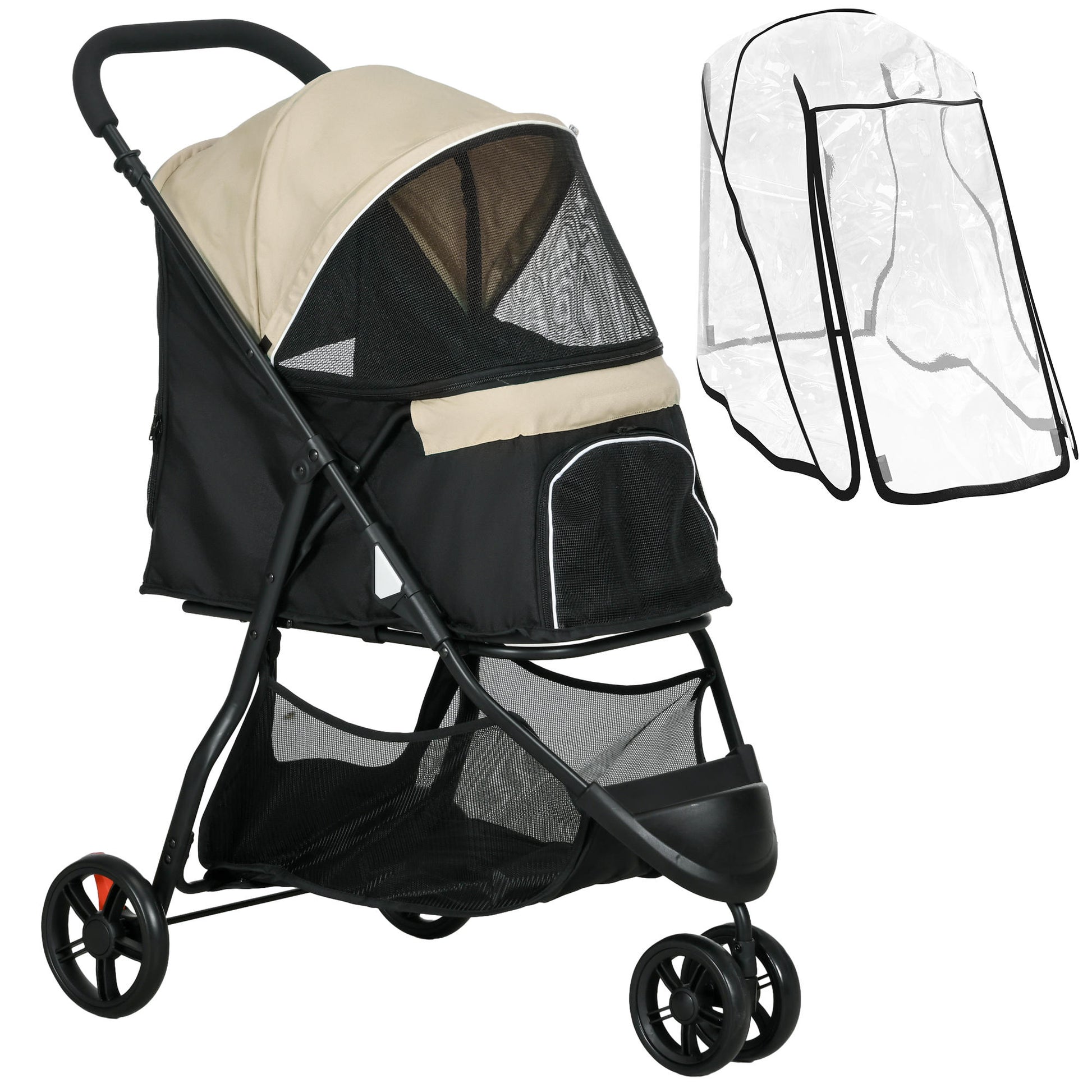 Pawhut Carrito Para Perros Plegable Con Cesta De Almacenaje 80,5x51,5x100 Cm_0