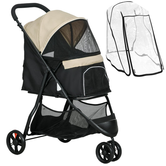 Pawhut Carrito Para Perros Plegable Con Cesta De Almacenaje 80,5x51,5x100 Cm_0