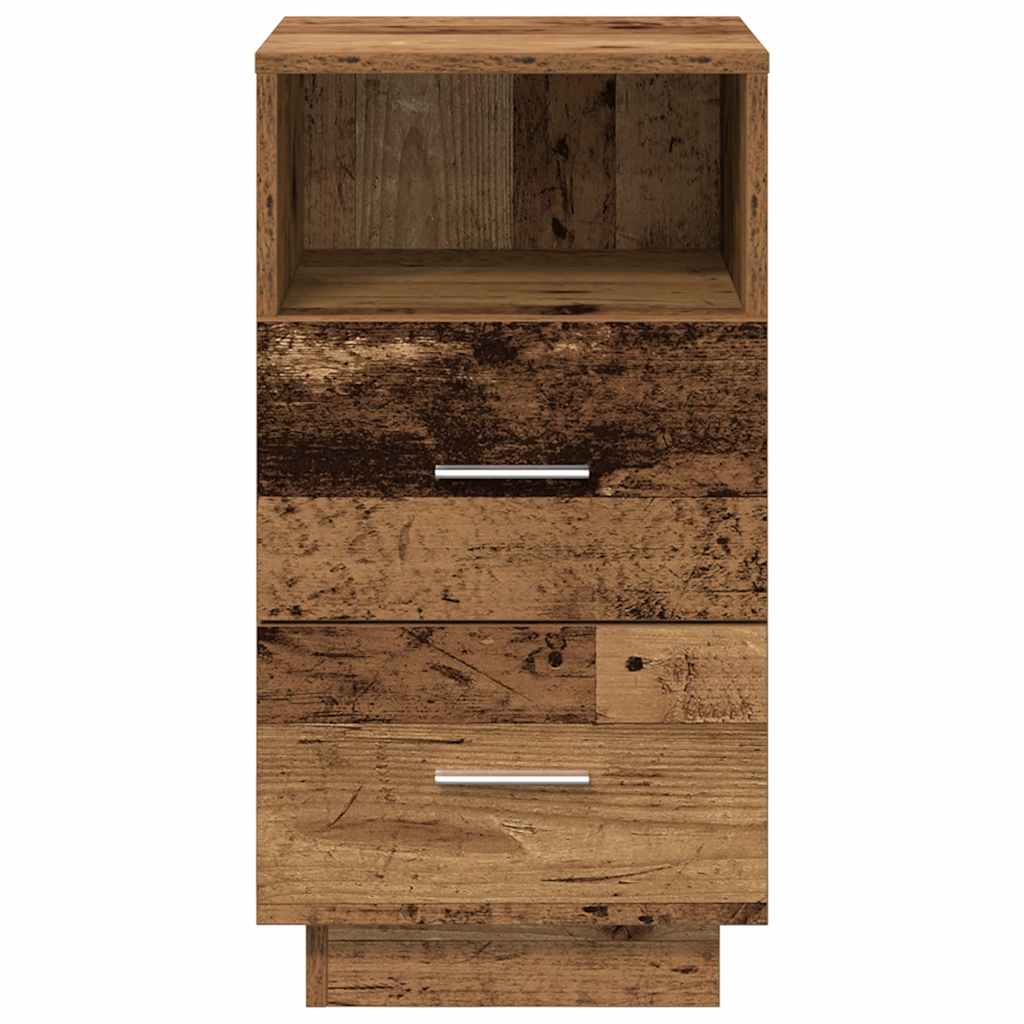 Mesillas De Noche 2 Uds Con 2 Cajones Madera Vieja 36x36x68 Cm_2