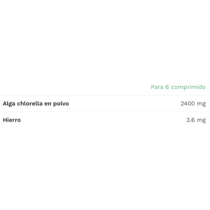Chlorella Bio El Granero 400 mg 180 Cápsulas