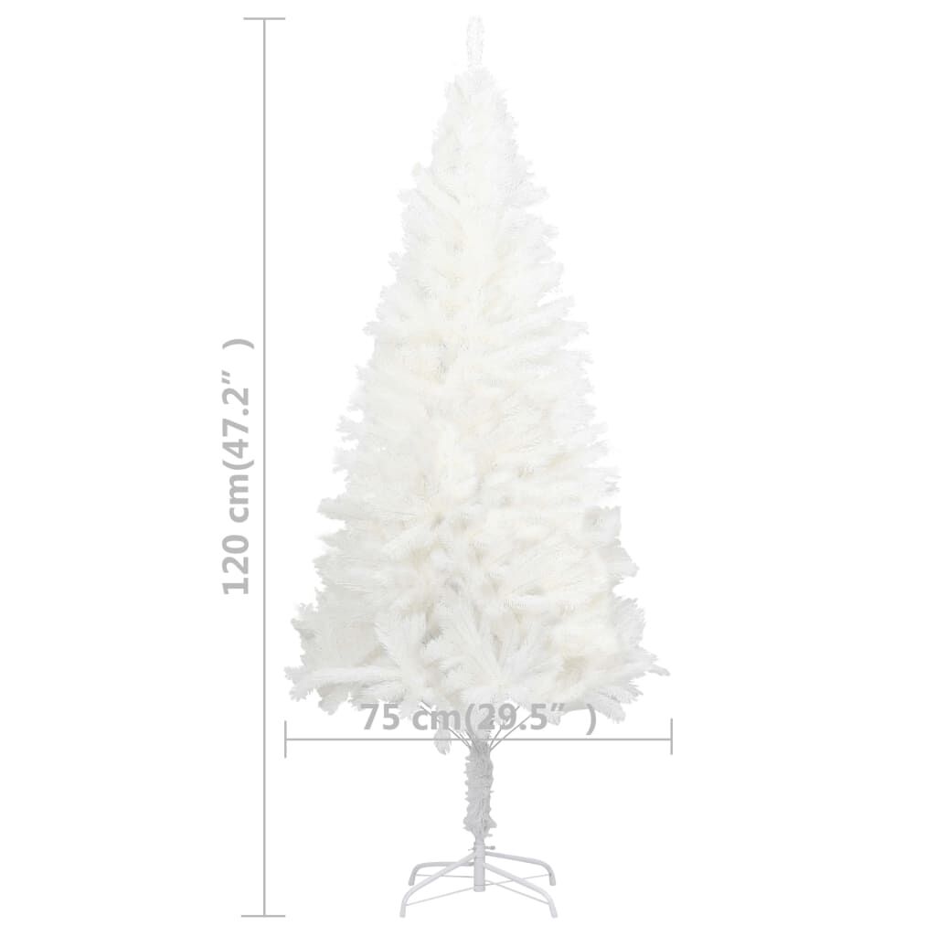 Vidaxl Árbol Artificial De Navidad Con Hojas Realistas Blanco 120 Cm_2