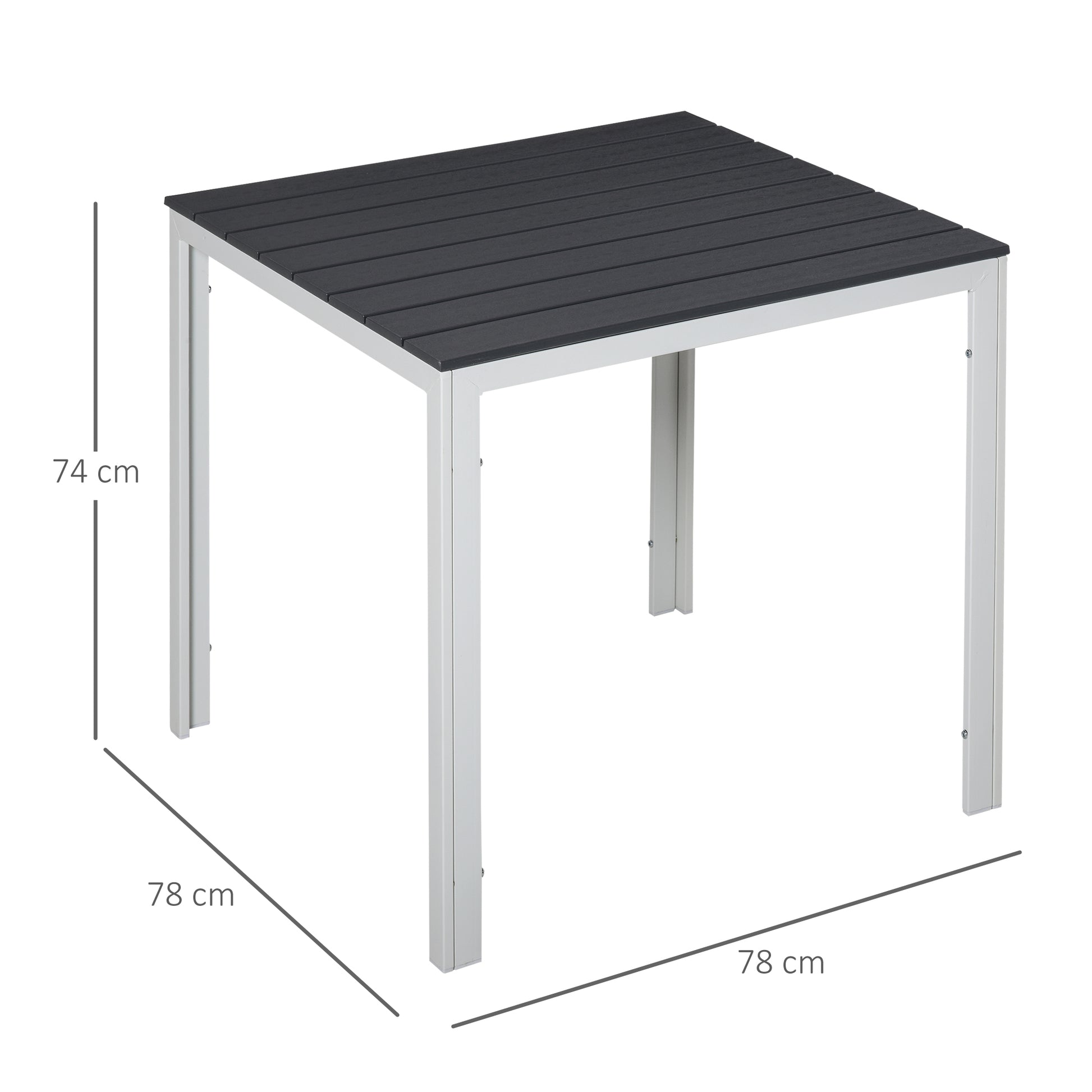 Outsunny Mesa De Jardín Cuadrada Marco Metal Para Exteriores Carga Máx. 50 Kg_2