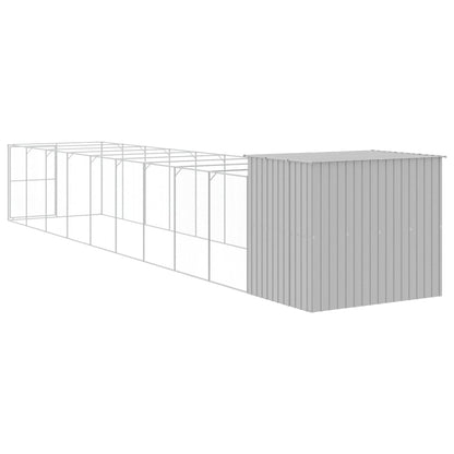 Caseta Perro Corral Acero Galvanizado Gris Claro 214x1069x181cm_4