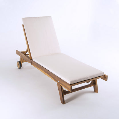Cojín Para Tumbona De Exterior Estándar Lux Color Crema, Tamaño 196x60x5 Cm, Repelente Al Agua, Desenfundable_4