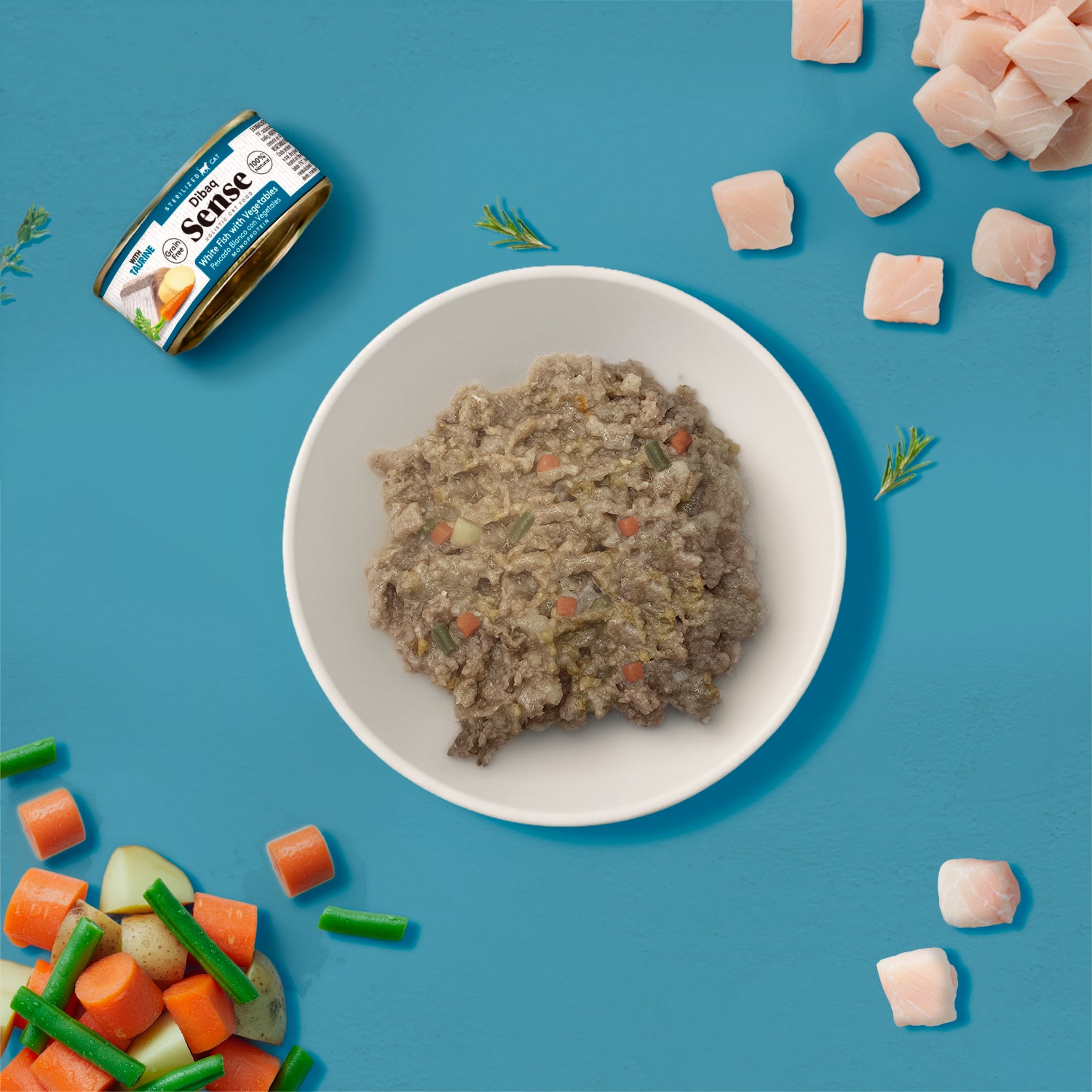 Dibaq Sense Cat Esterilizado Pescado Blanco Con Vegetales (70 G X 12 Uds)_2