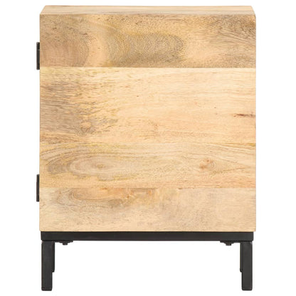 Mesita De Noche De Madera Maciza De Mango 40x30x51 Cm_1