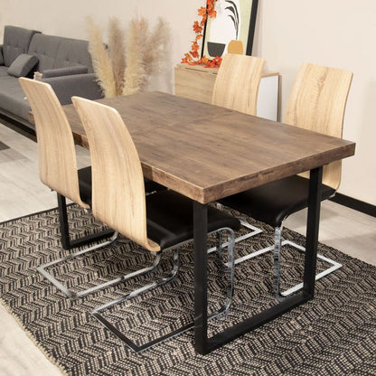Mesa De Comedor Extensible Natural Madera, Roble, 180 X 76 X 80_2
