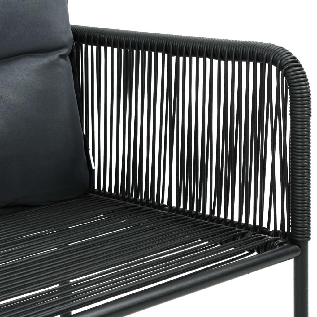 Vidaxl Set De Comedor De Jardín De 7 Piezas Pvc Ratán Negro Y Marrón_5